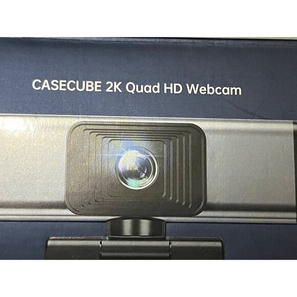 Casecube 2K Quad HD Webcam With Adjustable Stand & Built-In Microphone Open Box - Picture 1 of 11